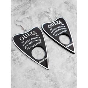 Black Ouija Planchette Earrings Gothic Occult Goth Witch Wicca Halloween Oracle